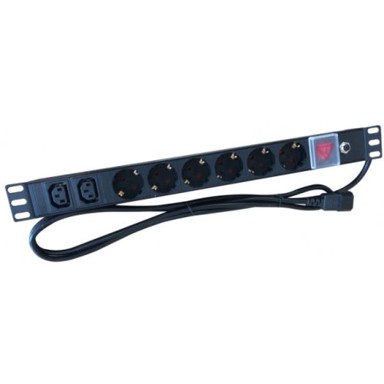 NAVIATEK PDU s 6× Schuko + 2× C13 utičnice, 19"